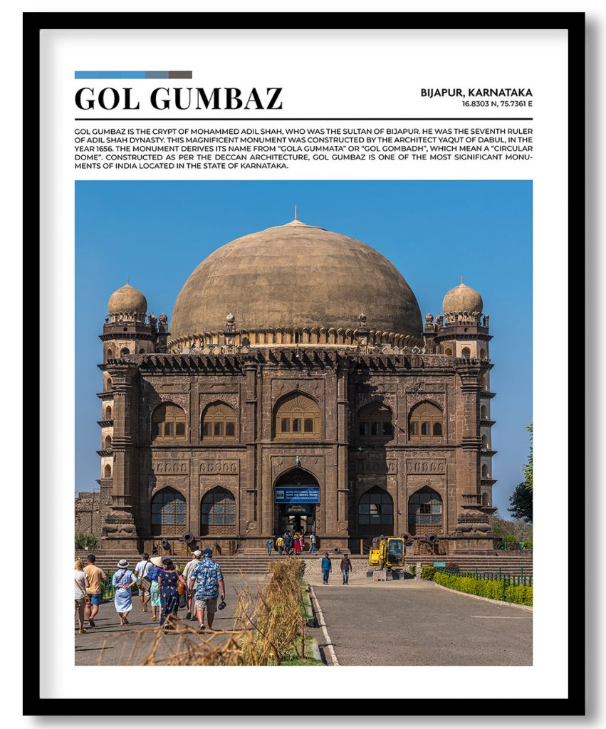 Gol Gumbaz, India pantone poster