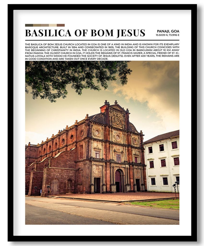 Basilica Of Bom Jesus, India pantone poster