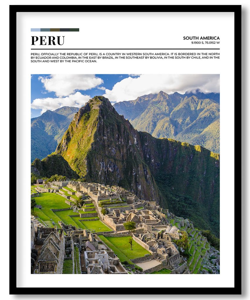 Peru, South America pantone poster