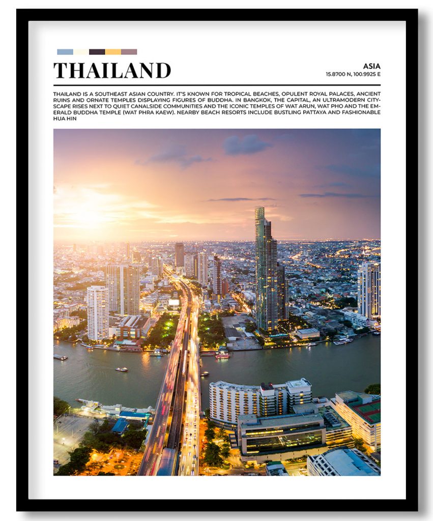 Thailand, Asia pantone poster