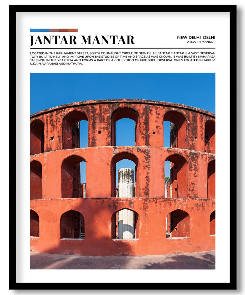 Jantar Mantar, India pantone poster