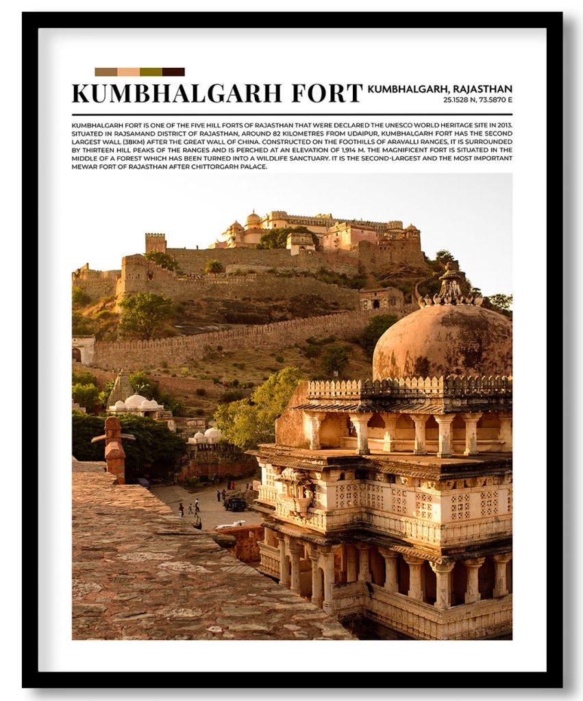 Kumbhalgarh Fort, India pantone poster