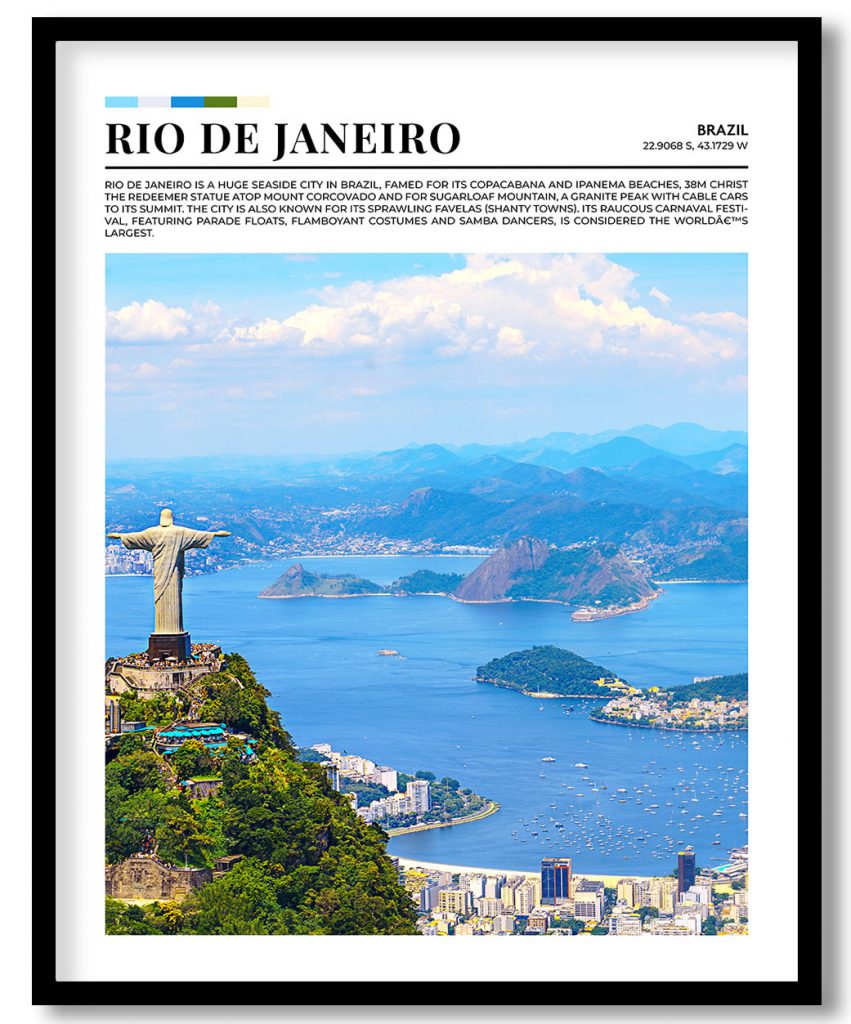 Rio De Janeiro, Brazil pantone poster