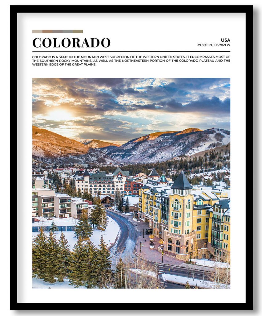Colorado, USA pantone poster