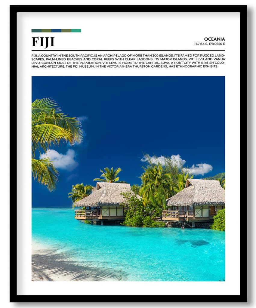 Fiji, Oceania pantone poster