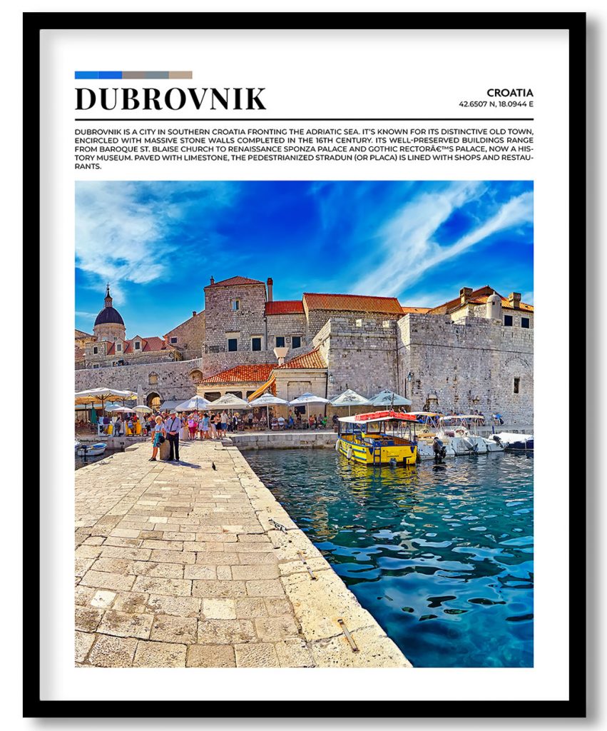 Dubrovnik, Croatia pantone poster