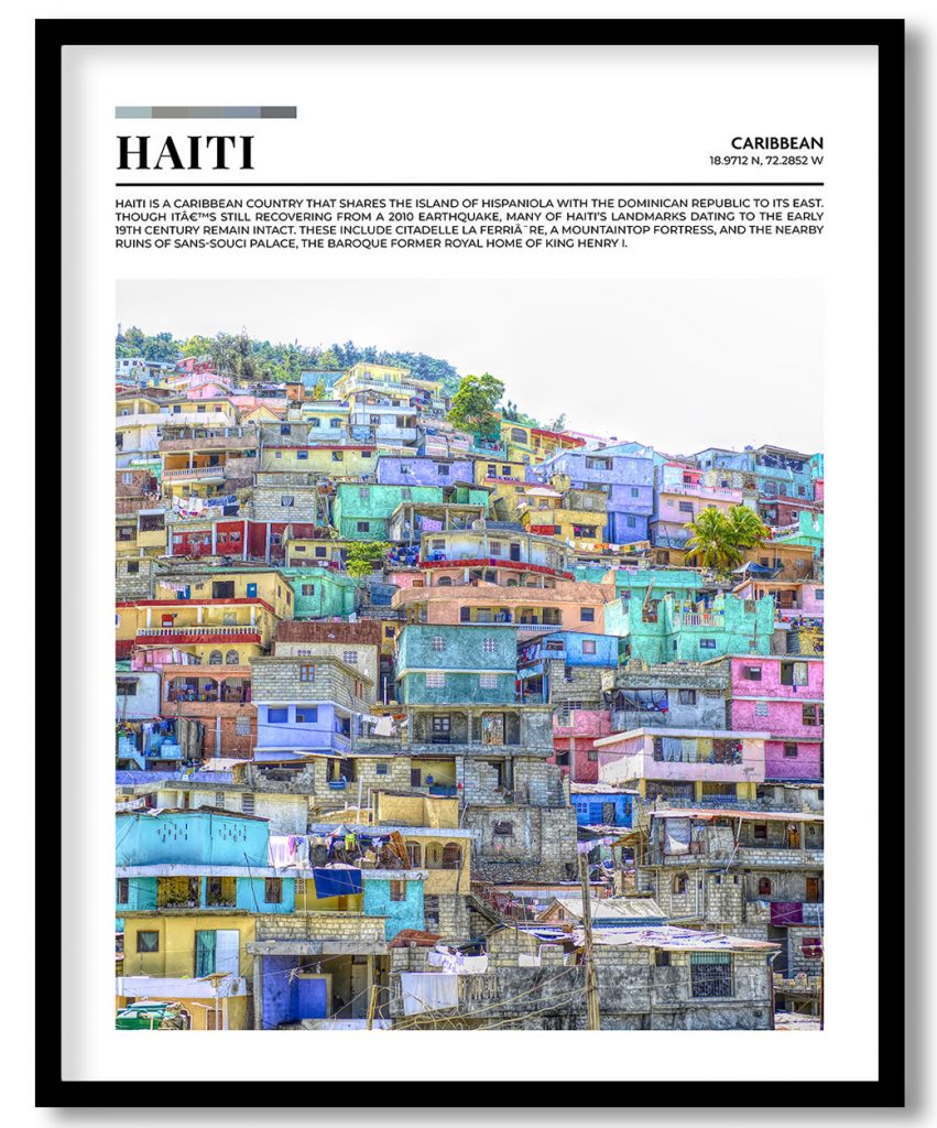 Haiti, Caribbean pantone poster