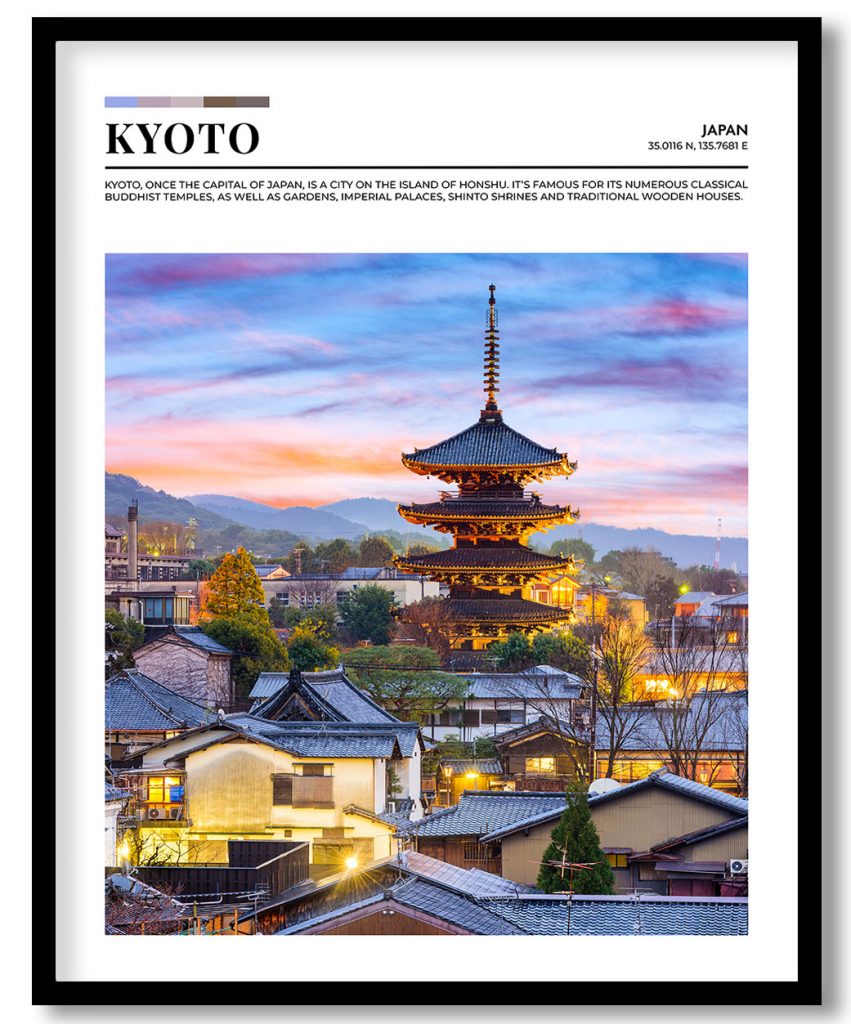 Kyoto, Japan pantone poster