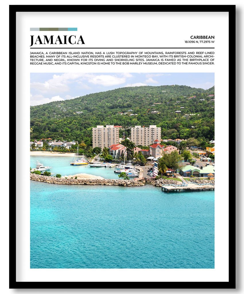 Jamaica, Caribbean pantone poster