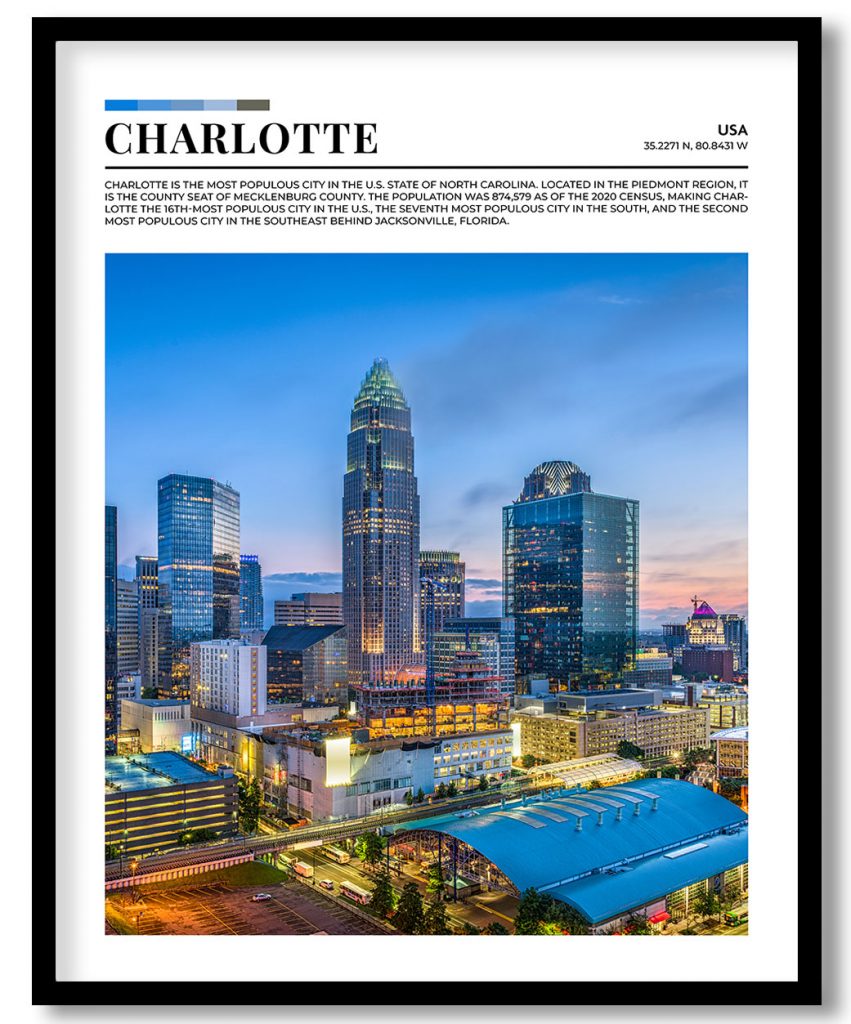 Charlotte, USA pantone poster