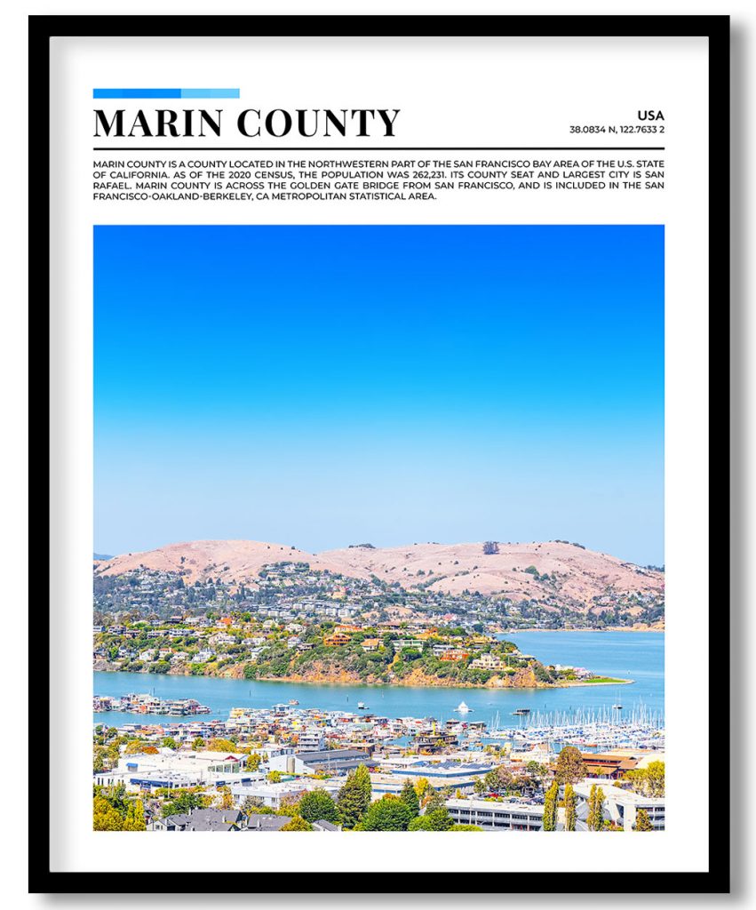 Marin County, USA pantone poster