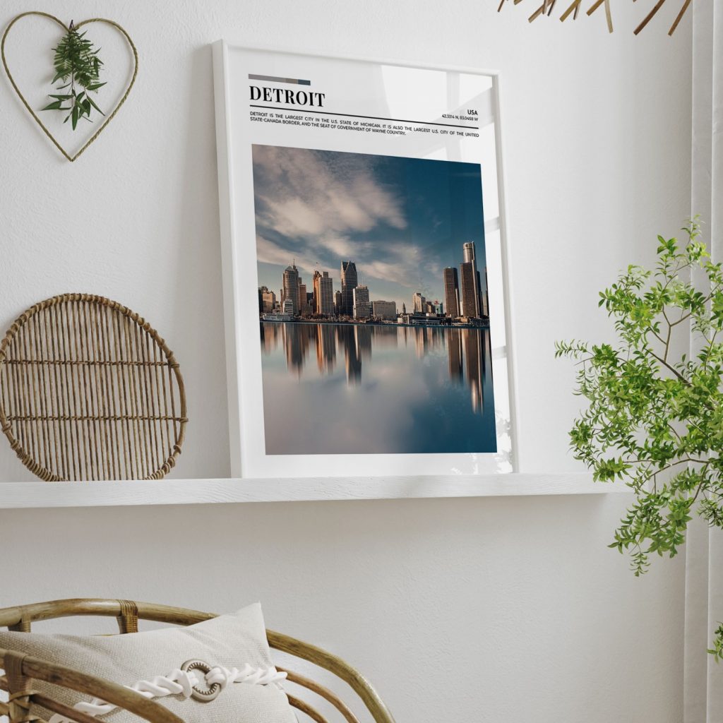 Modern Detroit Cityscape Reflections – Wall Art