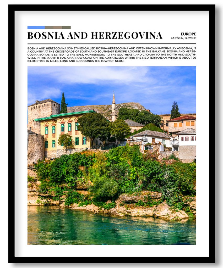 Bosnia And Herzegovina, Europe pantone poster