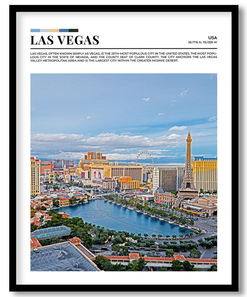 Las Vegas, USA pantone poster