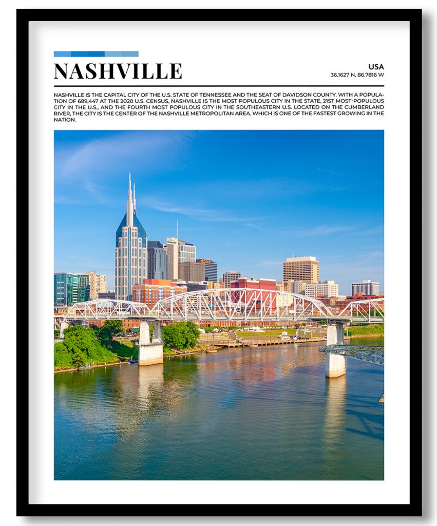 Nashville, USA pantone poster