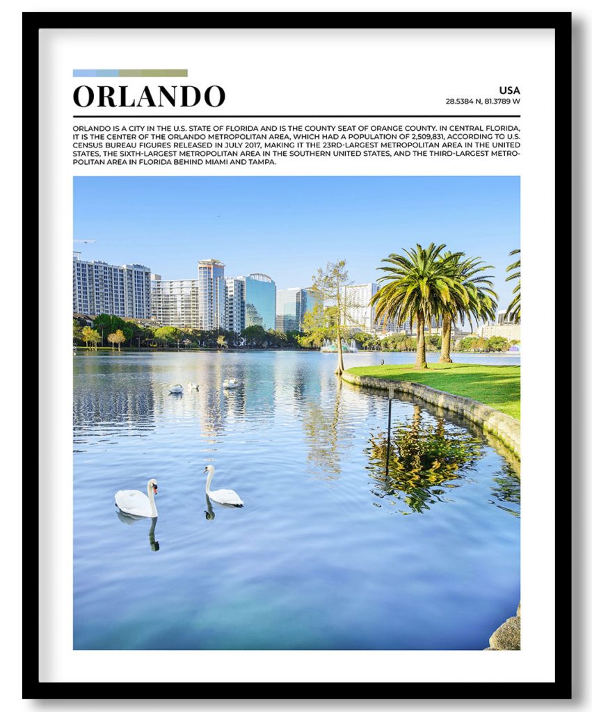 Orlando, USA pantone poster