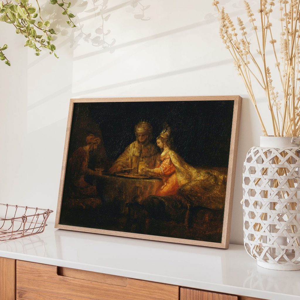 Harmensz van Rijn Ahasuerus Haman and Esther by Rembrandt