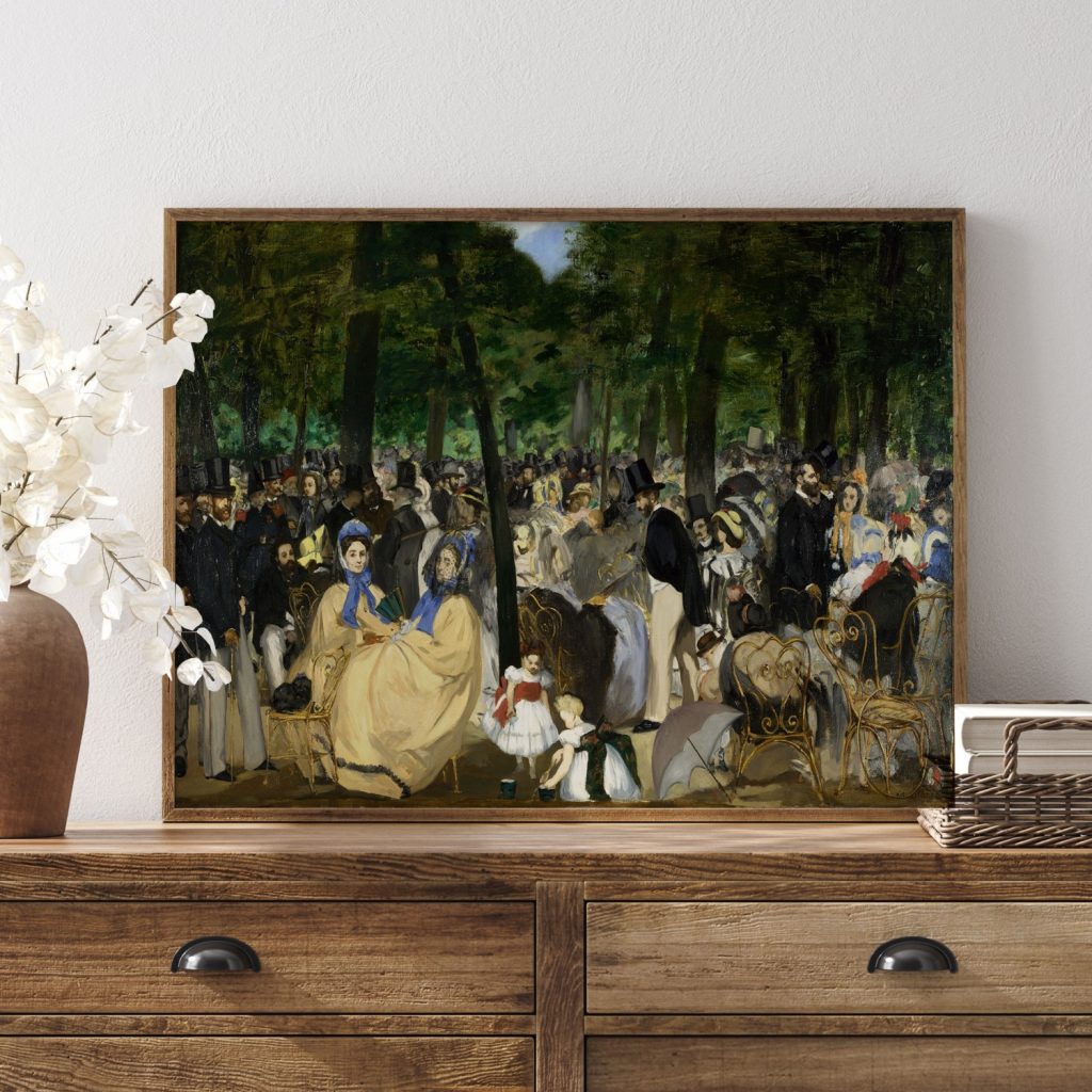 Music in the tuileries gardens by Edouard Manet (1862)