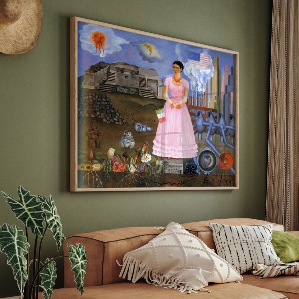 Self portrait along the borderline between mexico and the united states by Frida Kahlo (1932)