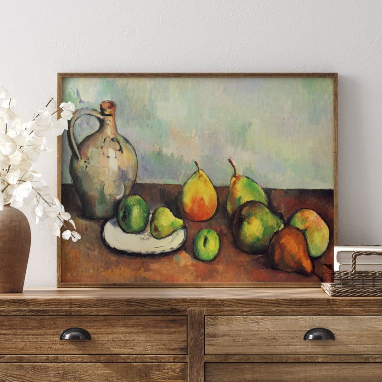 Framed Art | Still life pitcher and fruit by Paul Cezanne (1894