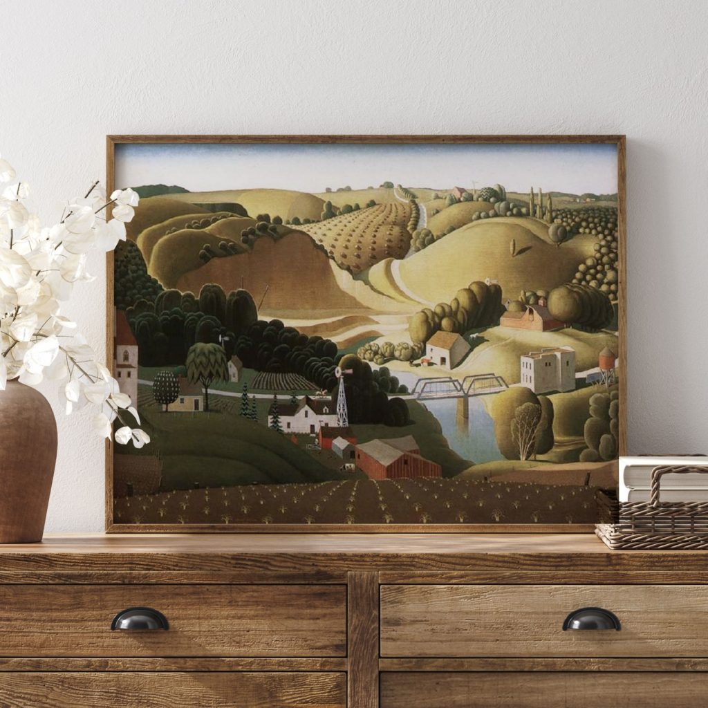 Stone city iowa by Grant Wood (1930)