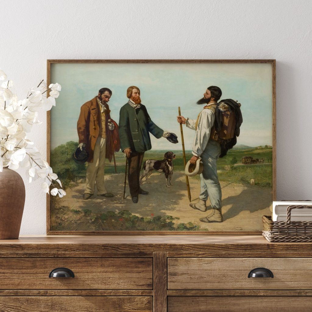The meeting bonjour monsieur courbet by Gustave Courbet (1854)