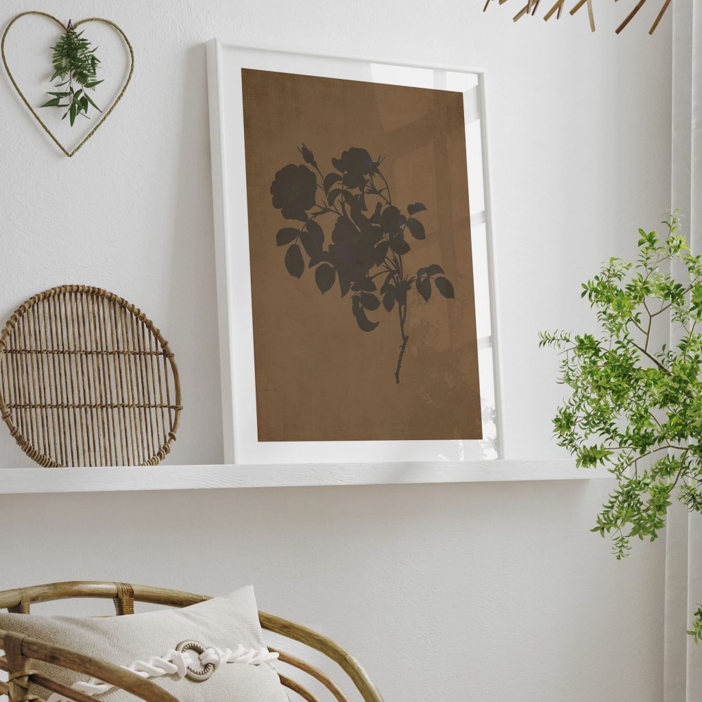 Botanical Roses Silhouette – Home Decor