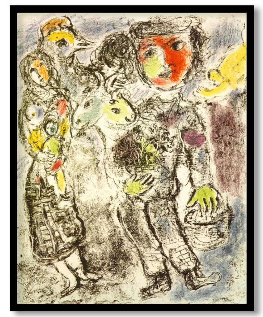 Couple of peasants by Marc Chagall (1967)