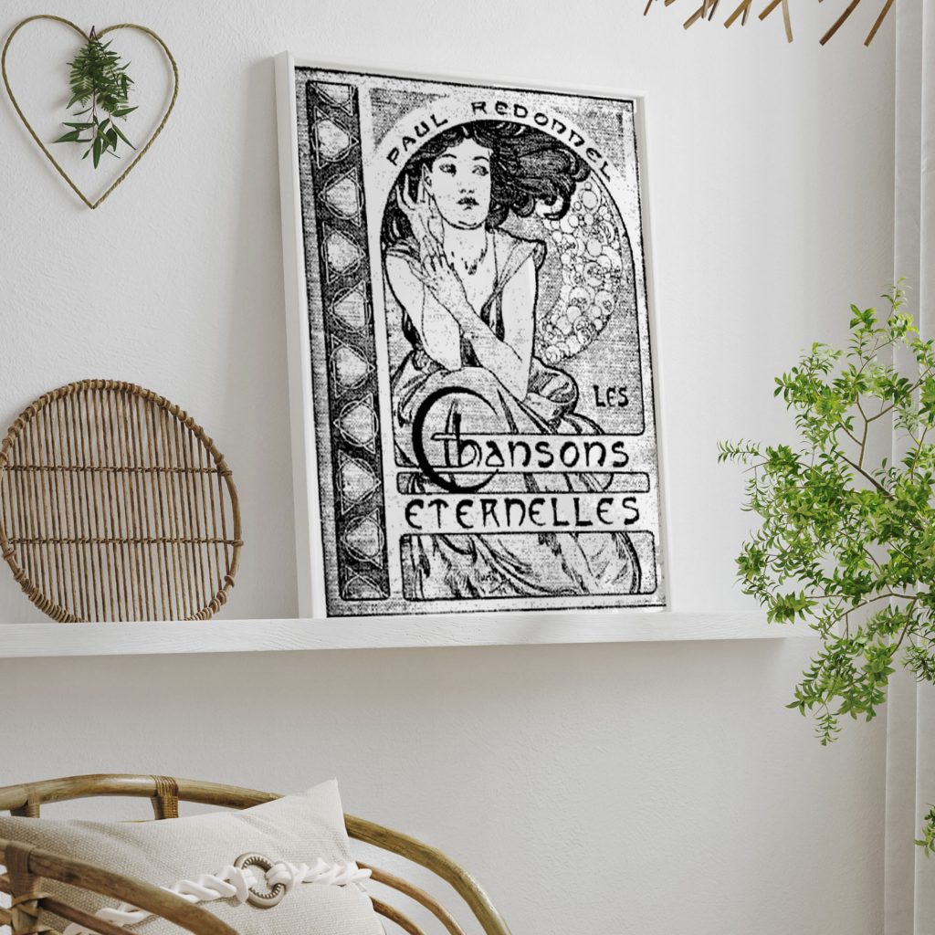 Cover for the book's timeless songs of Paul Redonnel by Alphonse Mucha (1899)