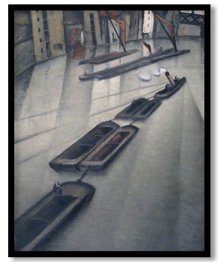 Barges on the Thames by C. R. W. Nevinson (Date Unknown)