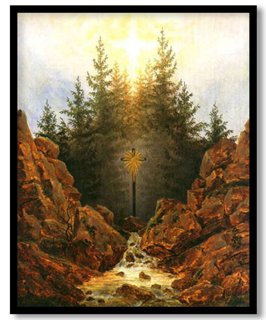 Cross in the forrest by Caspar David Friedrich (1820)