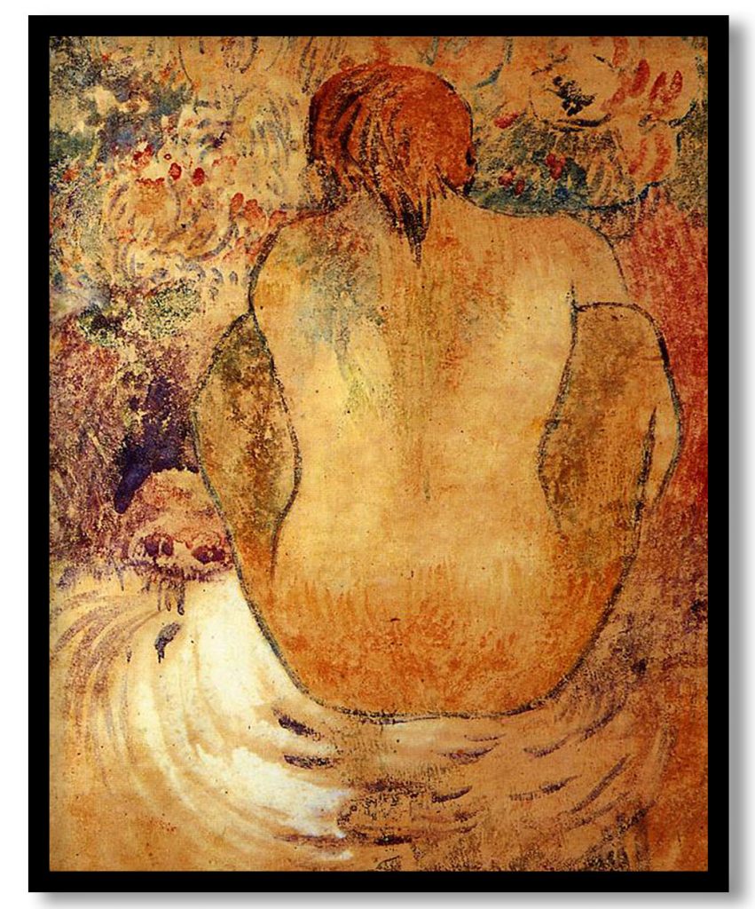 Crouching Tahitian woman by Paul Gauguin (1902)