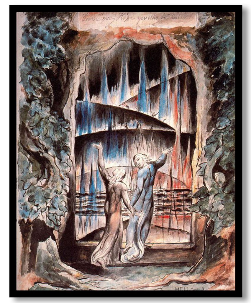 Dante and Virgil at the Gates of Hell by William Blake (Date Unknown)
