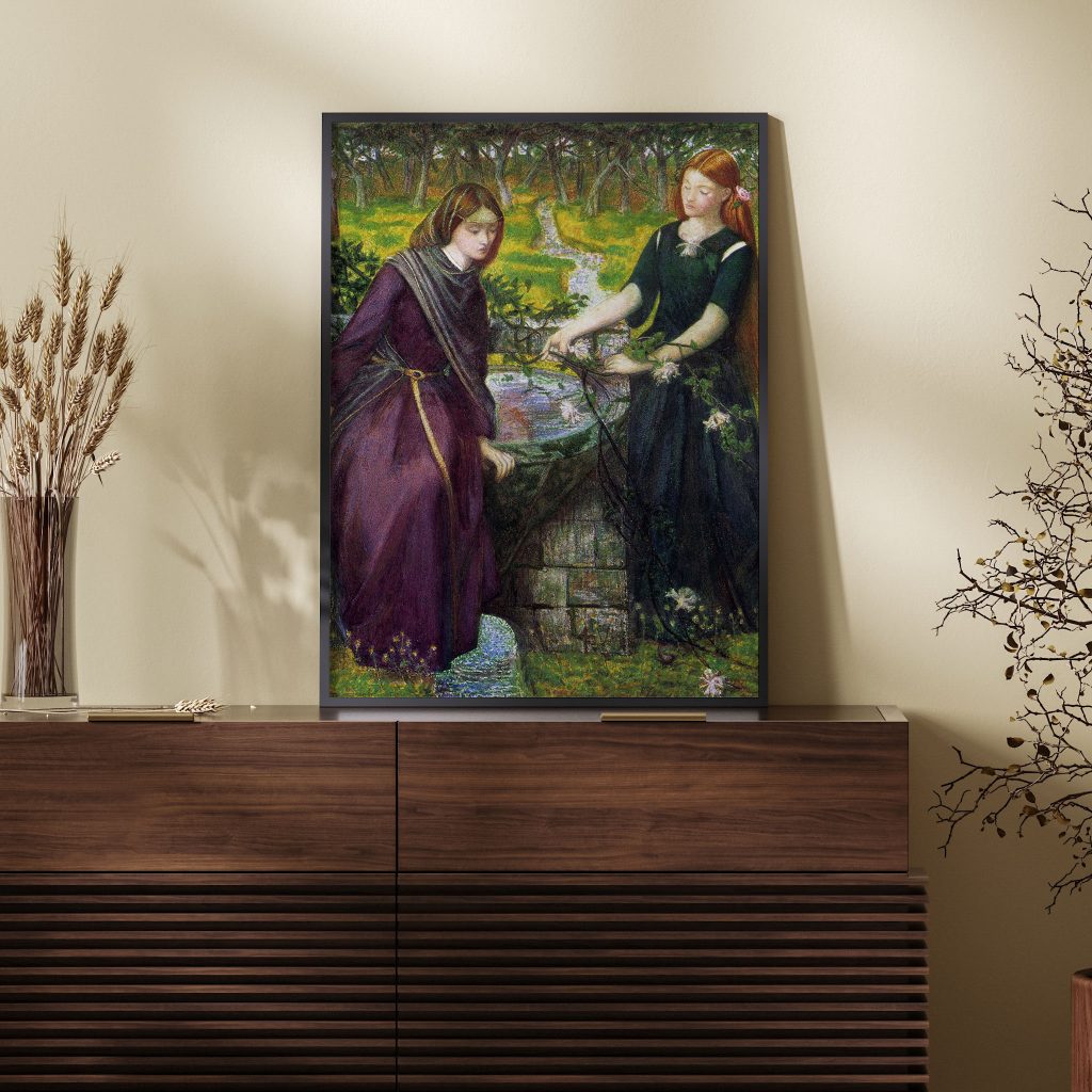 Dante`s Vision of Rachel and Leah by Dante Gabriel Rossetti (1855)