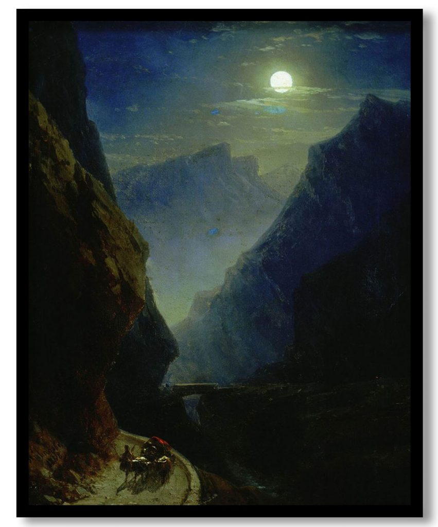 Darial Gorge Moon night by Ivan Aivazovsky (1868)