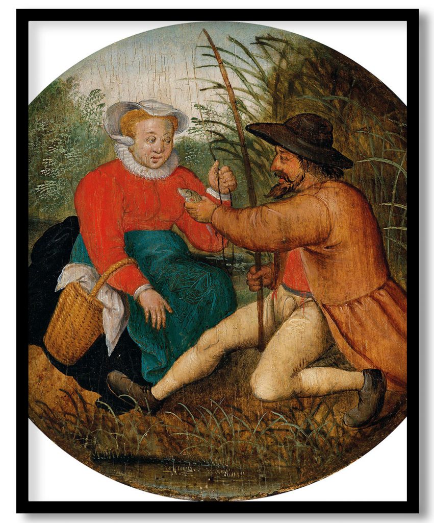 Das Paar Beim Angeln by Pieter Brueghel the Younger (Date Unknown)