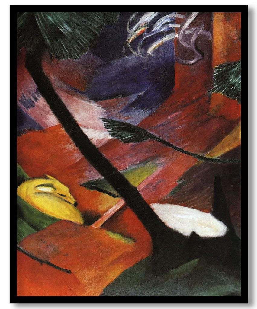 Deer in the Forest II by Franz Marc (1912)