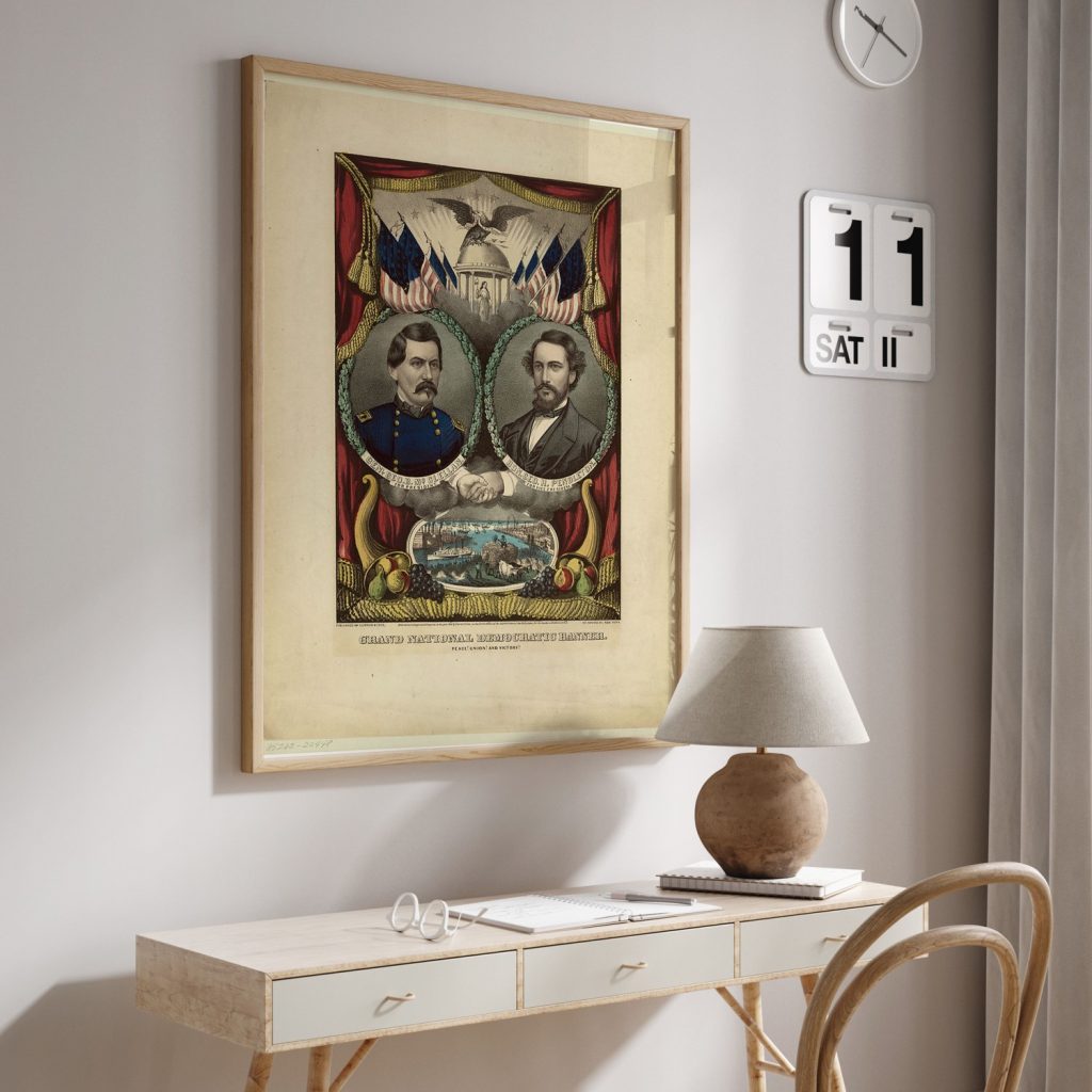 Democratic presidential ticket by Currier and Ives (1864)