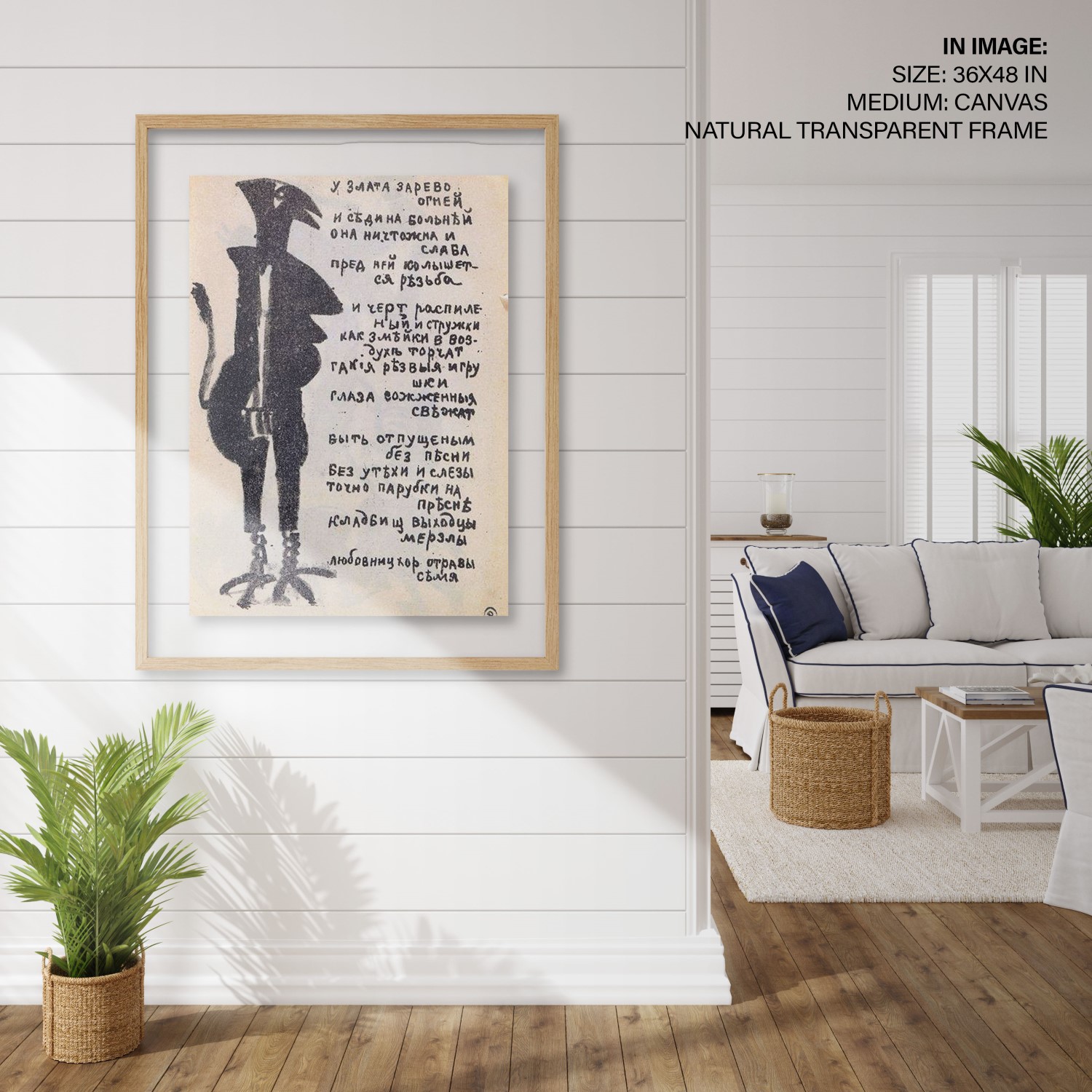 Hampton,Style,Living,Room,Interior,With,Frame,Mockup,,3d,Render