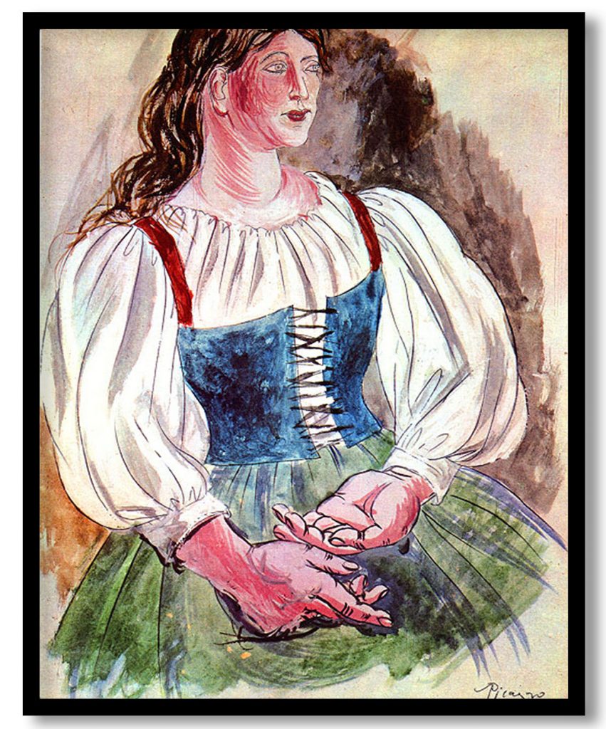 Design of costume for Pulcinella by Pablo Picasso (1920)