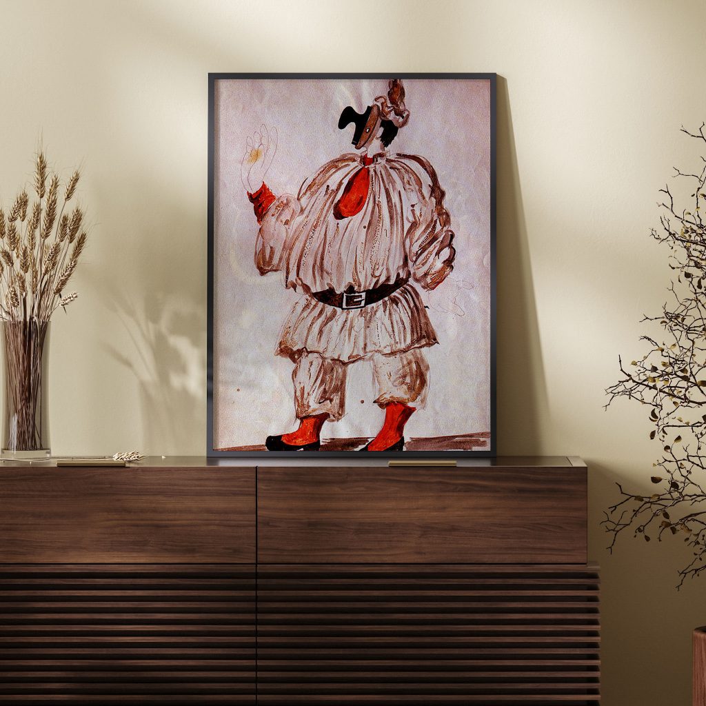 Design of costume for Pulcinella by Pablo Picasso (1920)
