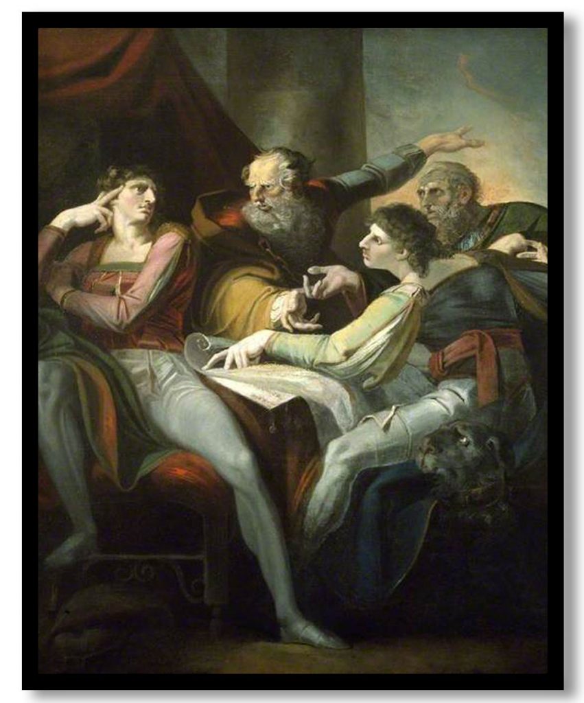 Dispute between Hotspur, Glendower, Mortimer and Worcester by Henry Fuseli (1784)
