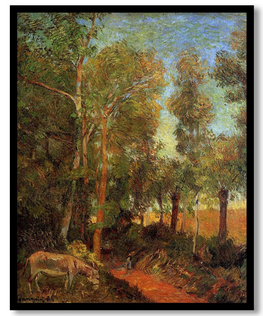 Donkey by lane by Paul Gauguin (1885)