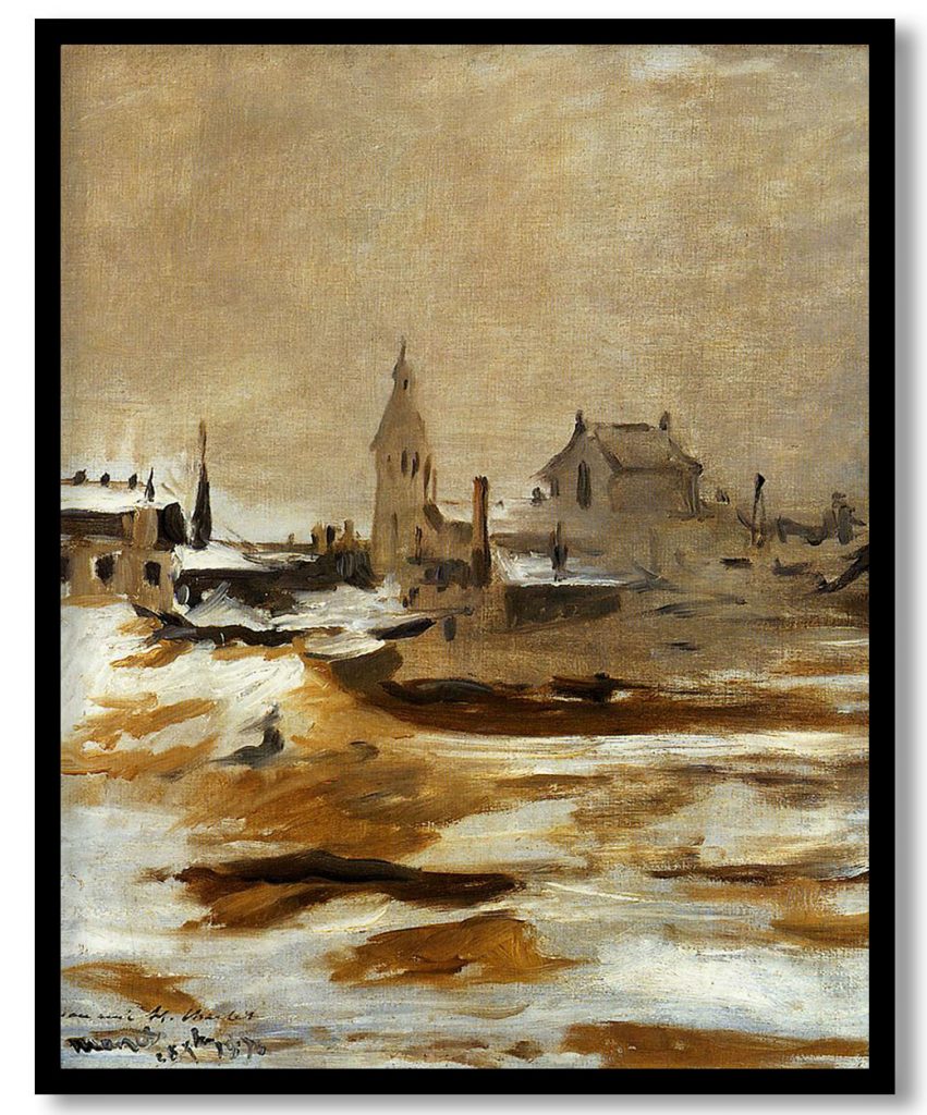 Effect of Snow at Petit Montrouge by Edouard Manet (1870)