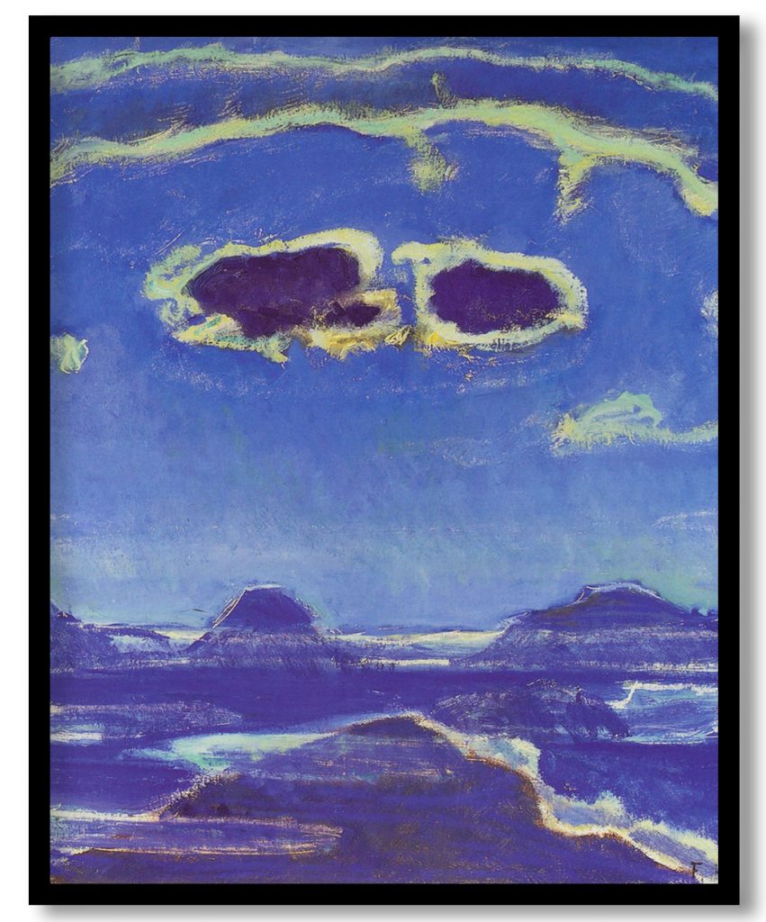 Eiger, Monch and Jungfrau in Moonlight by Ferdinand Hodler (1908)