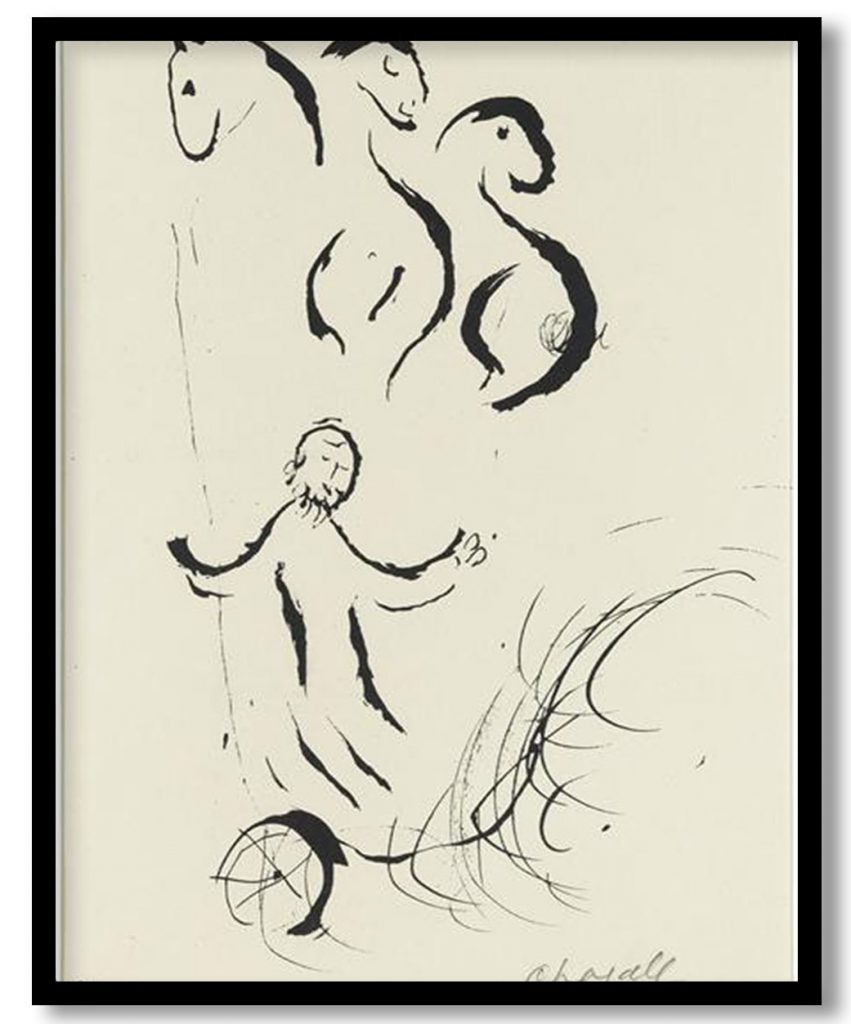 Elijah is taken to heaven by Marc Chagall (1956)
