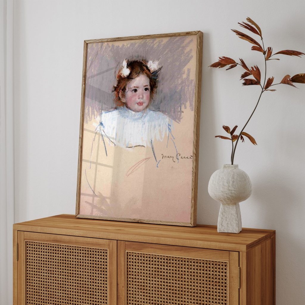 Ellen with Bows in Her Hair, Looking Right by Mary Cassatt (1899)