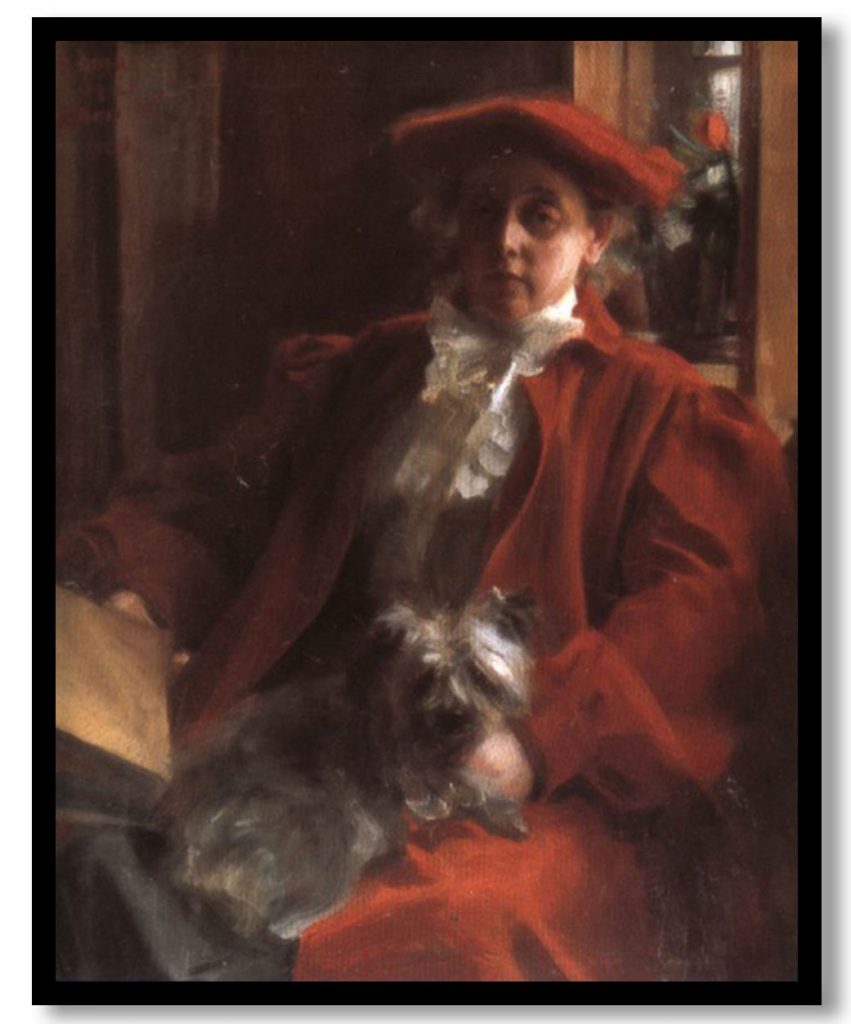 Emma and Mouche, the dog by Anders Zorn (1902)