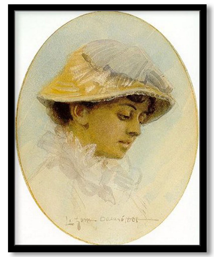 Emma Lamm in a straw hat by Anders Zorn (1881)