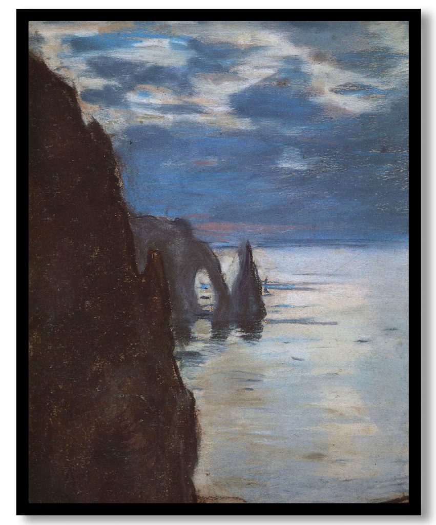 Etretat, the Needle Rock and Porte d'Aval by Claude Monet (1885)